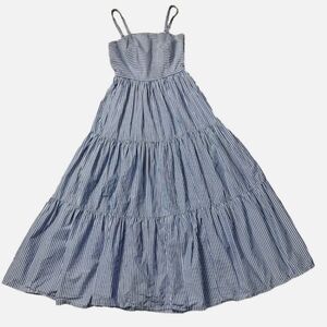 J. Crew Blue and White Striped Cotton Dress